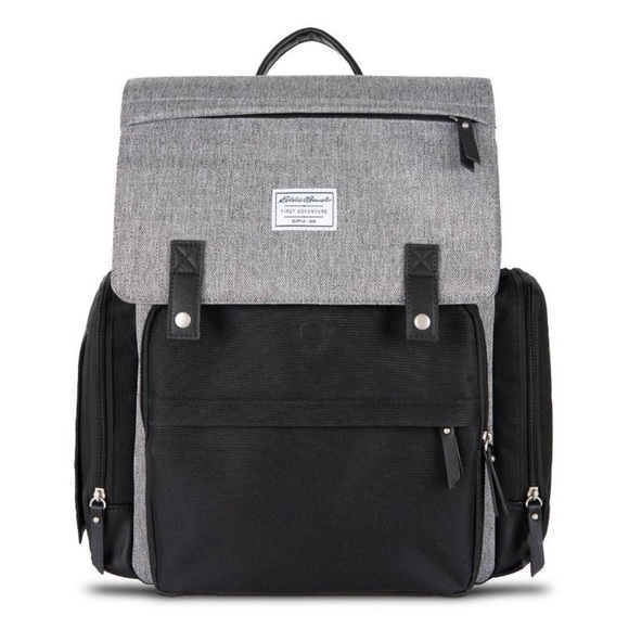 NOJO Eddie Bauer Cascade Sport Backpack Diaper Bag - Black, Gray - Picture 1 of 16
